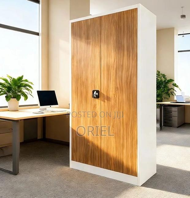 Office Cabinet : Office Steel 2-Door Brown Filing Cabinet - thumbnail 5