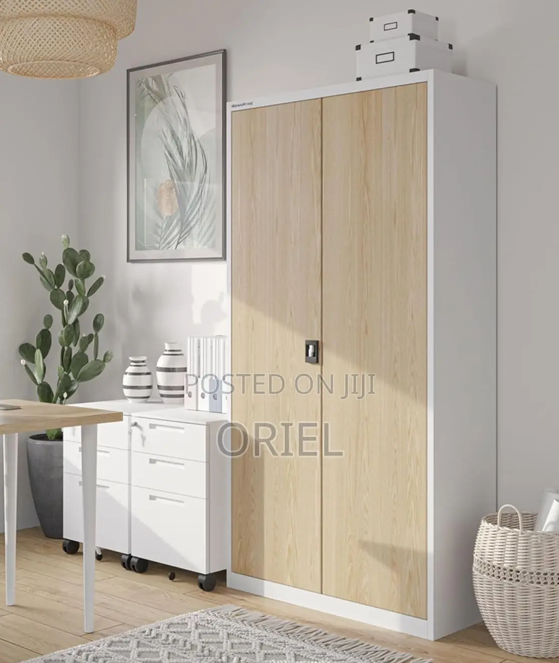 Office Cabinet : Office Steel 2-Door Brown Filing Cabinet