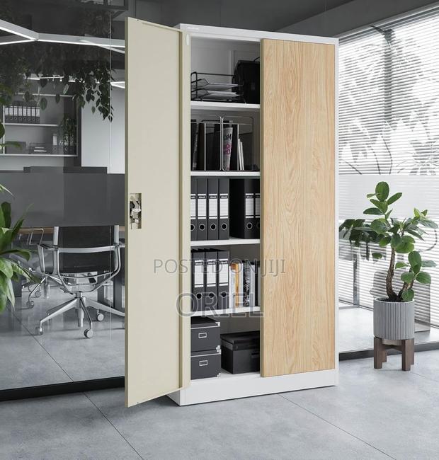 Office Cabinet : Office Steel 2-Door Brown Filing Cabinet - thumbnail 18
