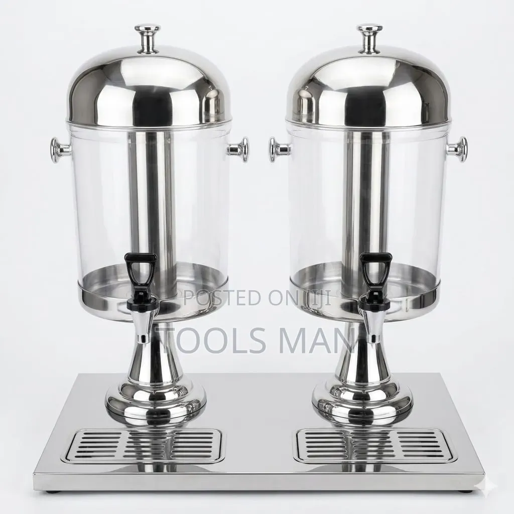 Commercial Double Juice Dispenser Stainless Steel 16l Capacity.