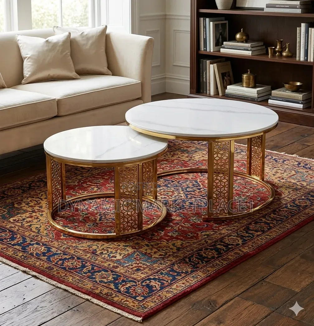 Luxury Marble-Top Nesting Coffee Table