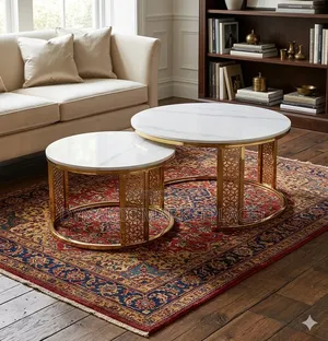 Luxury Marble-Top Nesting Coffee Table