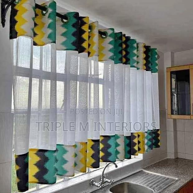 Soft Translucent Kitchen Set Curtains (3m + 2m Sheer) for a Fresh Look