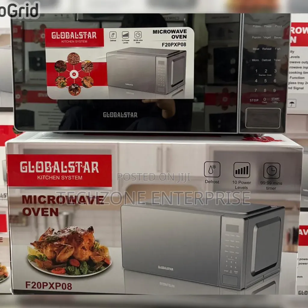 Powerful 20 Litres Silver Globalstar Digital Microwave 