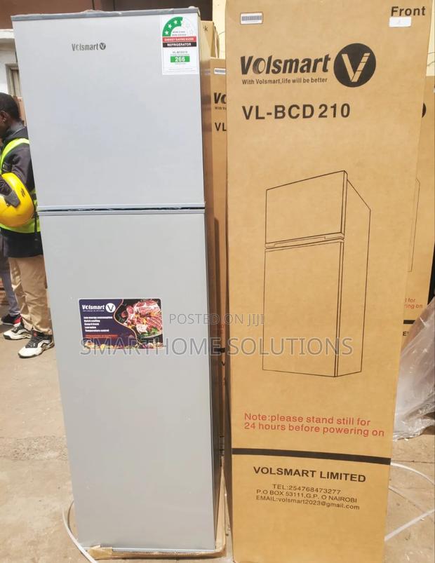 Volsmart 210 Litres Refrigerator Double Door Silver