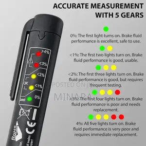 Automotive Brake Fluid Tester, Dot3 Dot4 Dot5 Brake Oil Moisture Pen