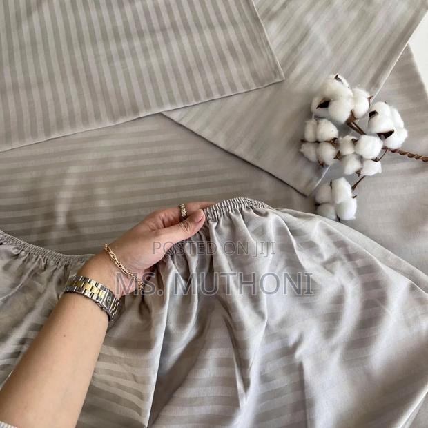 (6*6 ) 6 PCS Striped Fitted Bedsheet Sets* - thumbnail 2