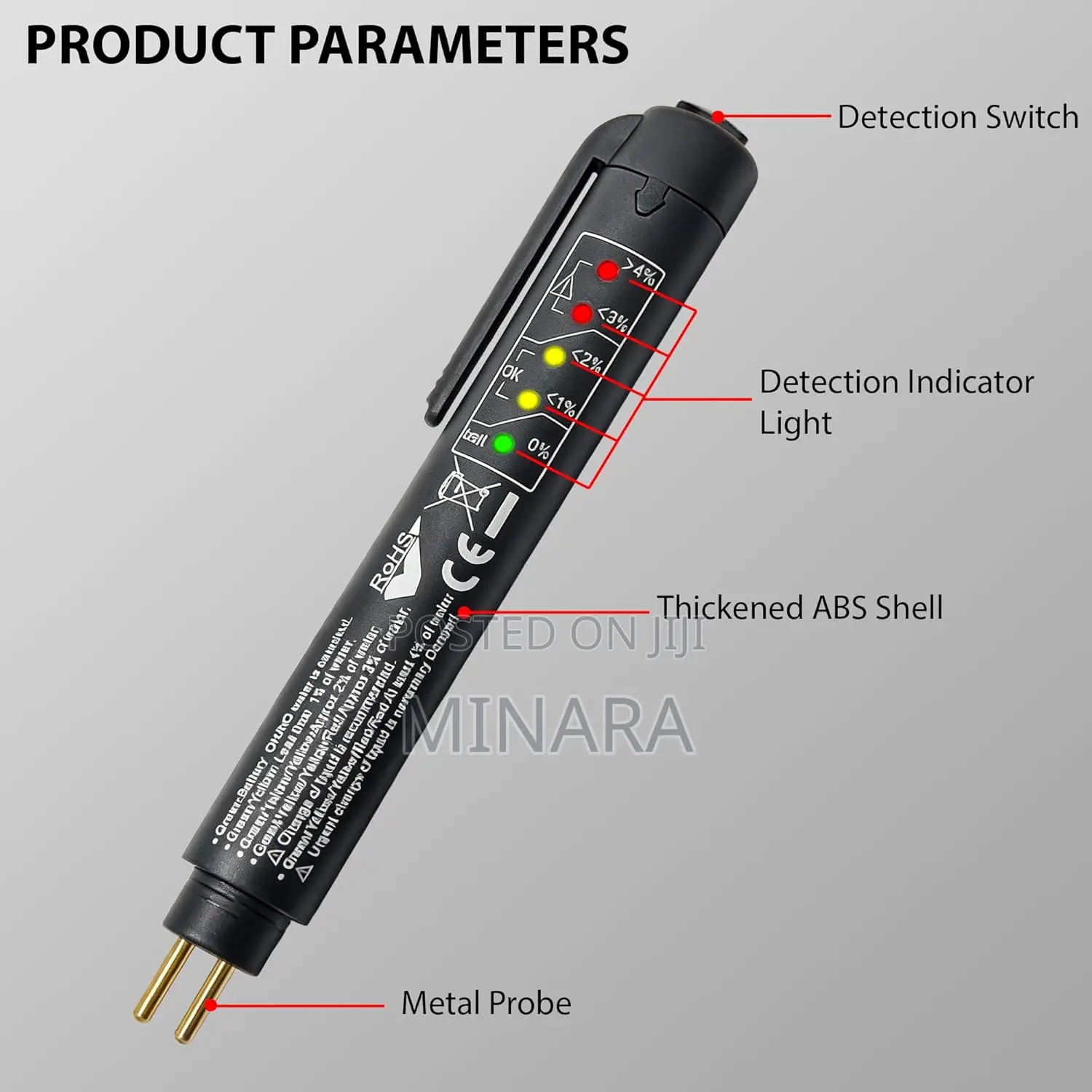 Automotive Brake Fluid Tester, Dot3 Dot4 Dot5 Brake Oil Moisture Pen