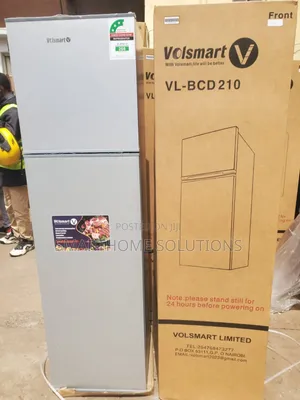 Silver Volsmart 210l Double-Door Refrigerator at an Affordable Price.