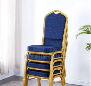 Office Chair : Stackable Blue Fabric Banquet Chair