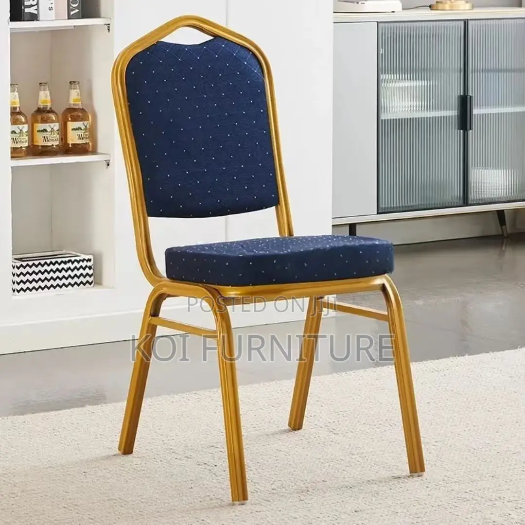 Office Chair : Stackable Blue Fabric Banquet Chair
