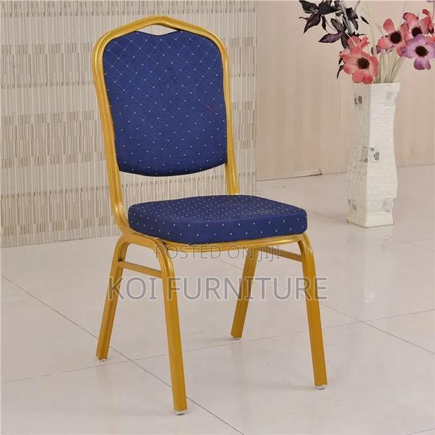 Office Chair : Stackable Blue Fabric Banquet Chair - thumbnail 5