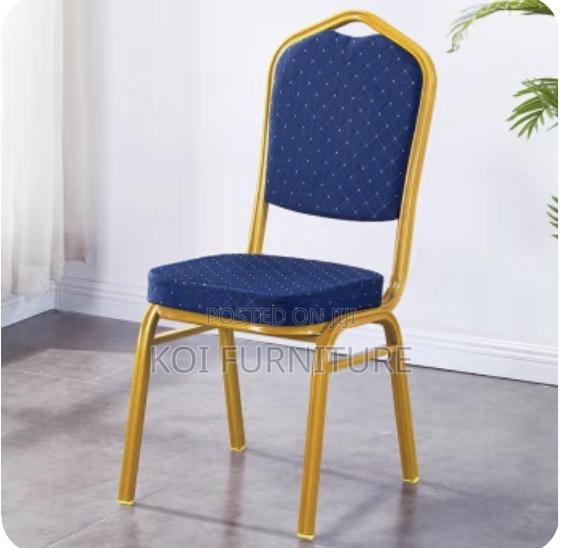 Office Chair : Stackable Blue Fabric Banquet Chair - thumbnail 6