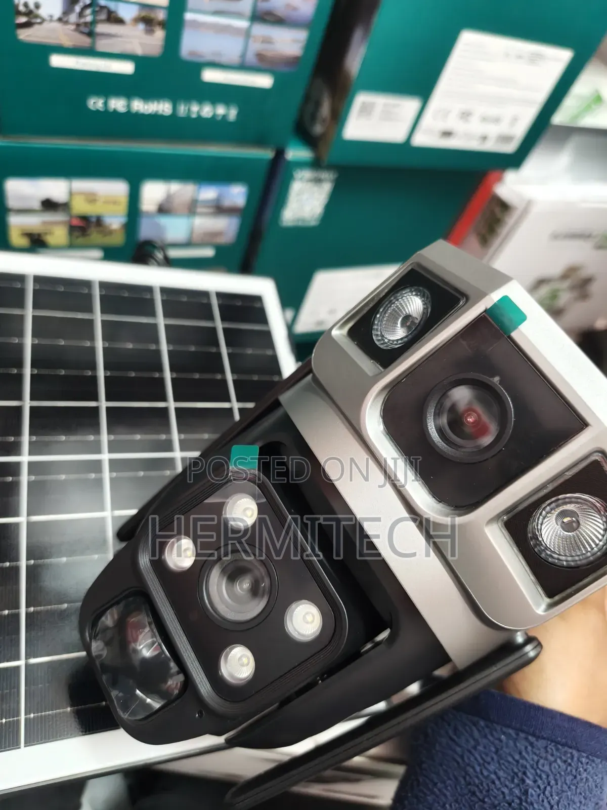 Dual CCTV Camera Light Dual Lens 4g Solar Powered CCTV