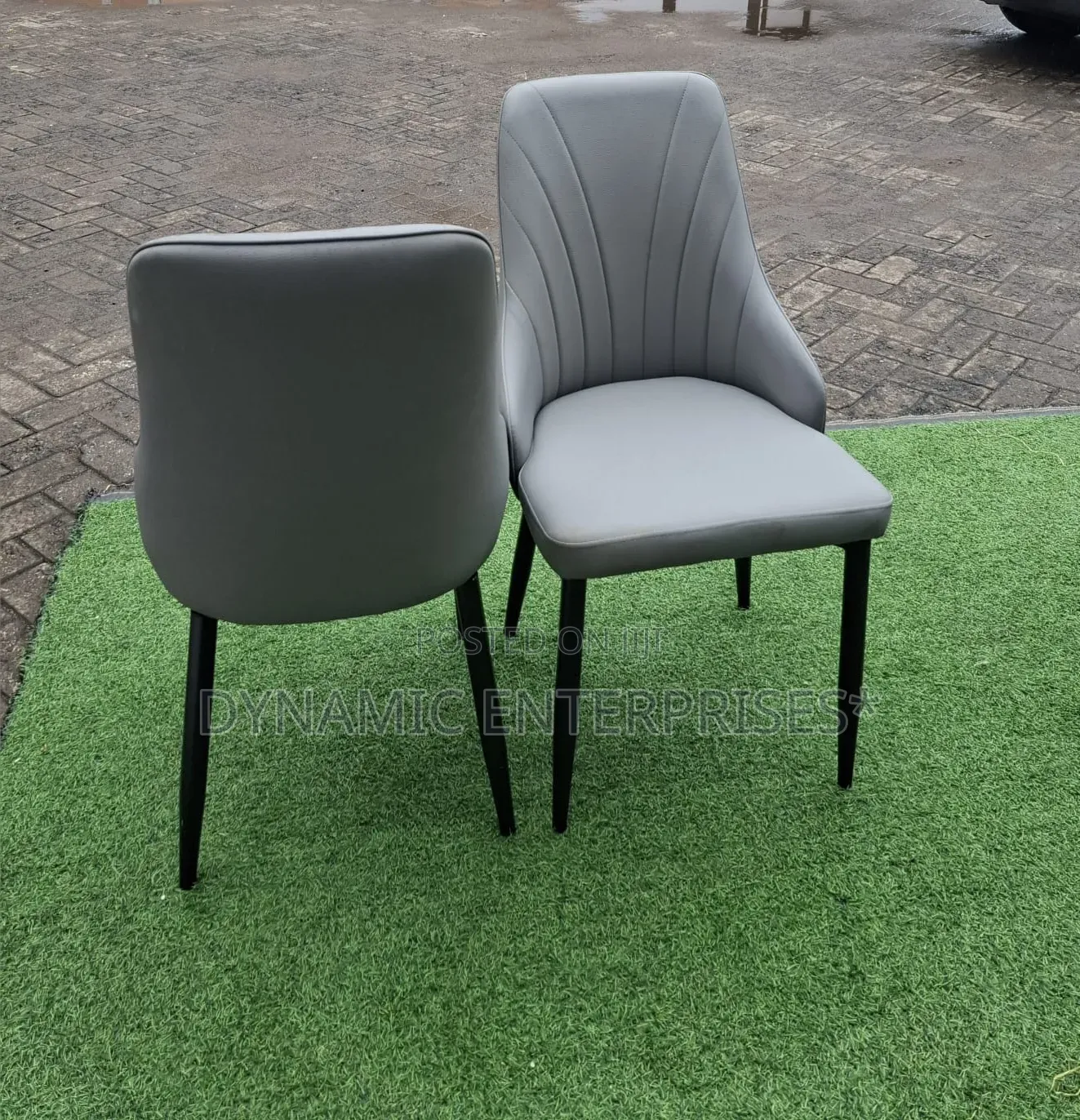 Modern Grey Upholstered Dining Chairs