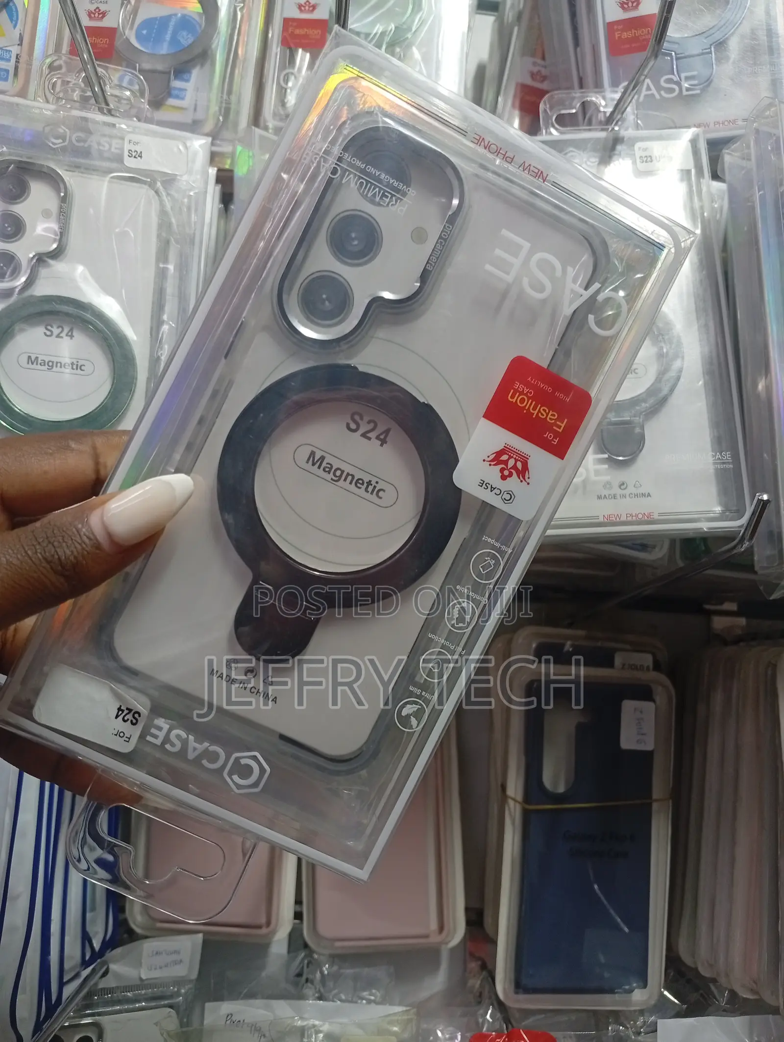 Brand Transparent Magnetic Phone Case for the Samsung Galaxy S24.