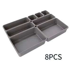 *8pcs Set Adjustable Plastic Drawer Organiser