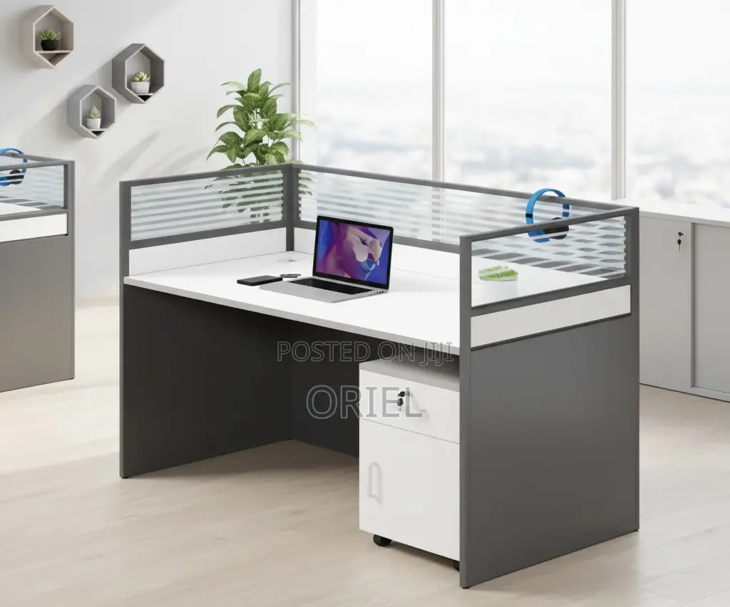Office Workstation : 1-Way Office Workstation Desk