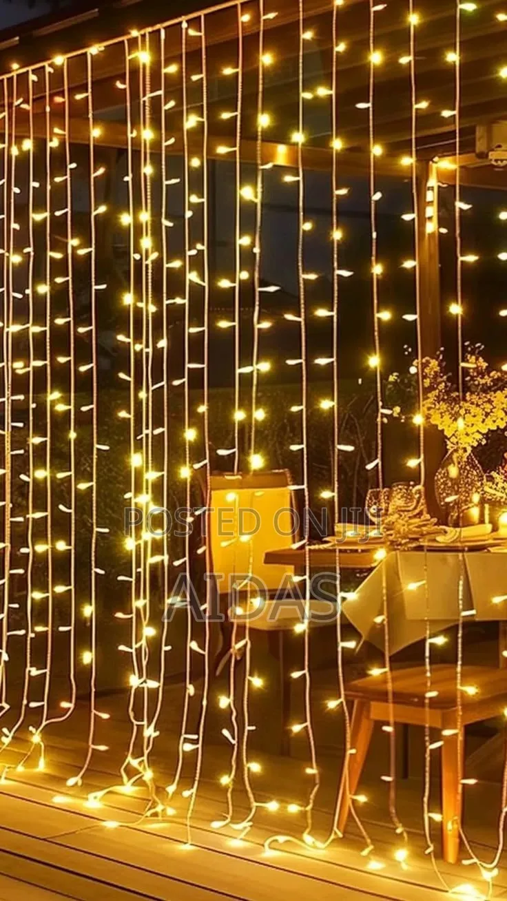 3m X 3m Warm White Curtain Lights – Electric Led Fairy Lights