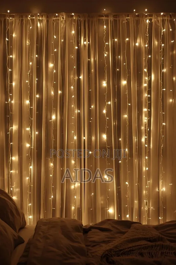 3m X 3m Warm White Curtain Lights – Electric Led Fairy Lights
