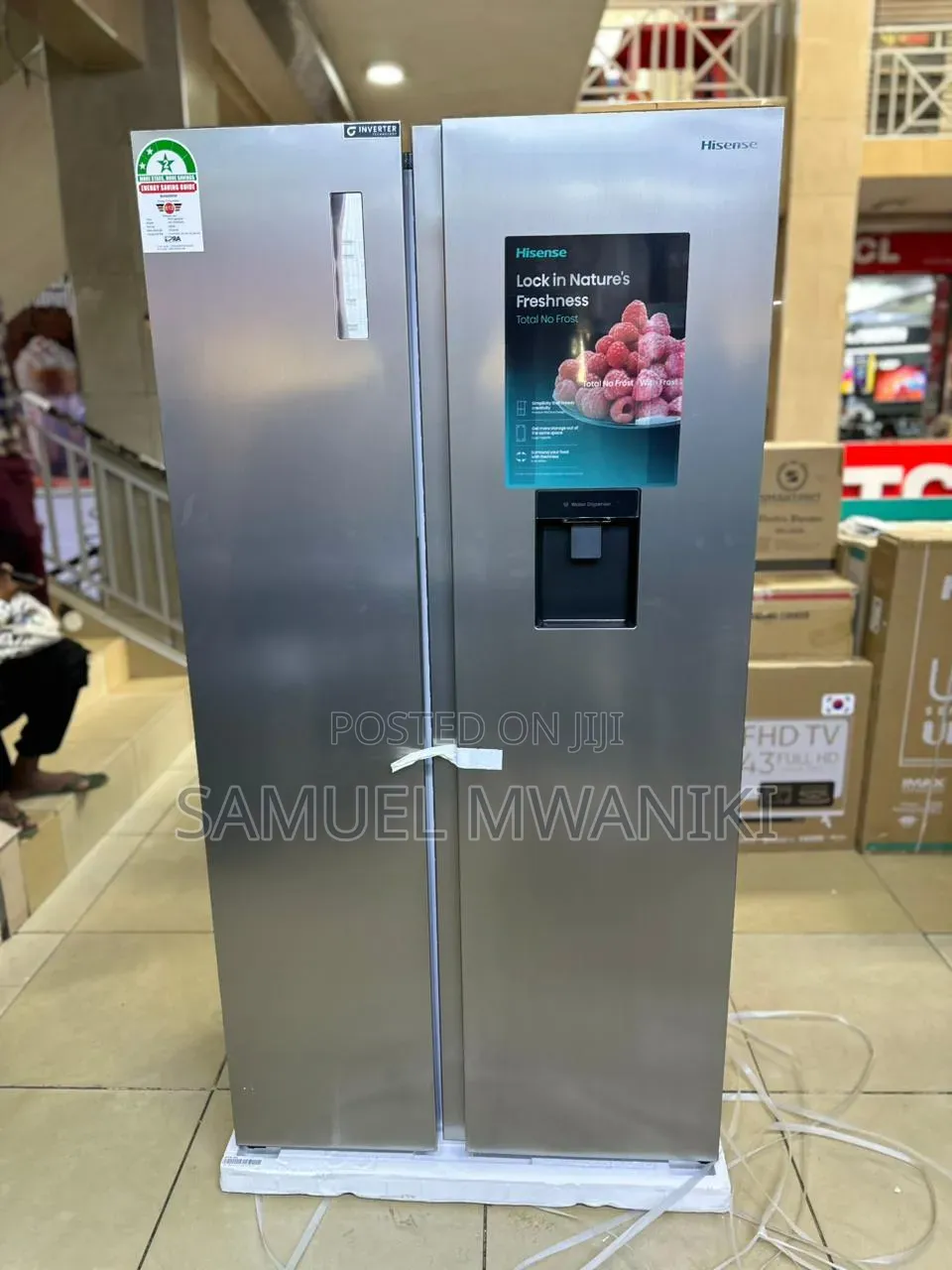 Hisense Side by Side 541l Fridge No Frost + 2 Liters Water Dispenser