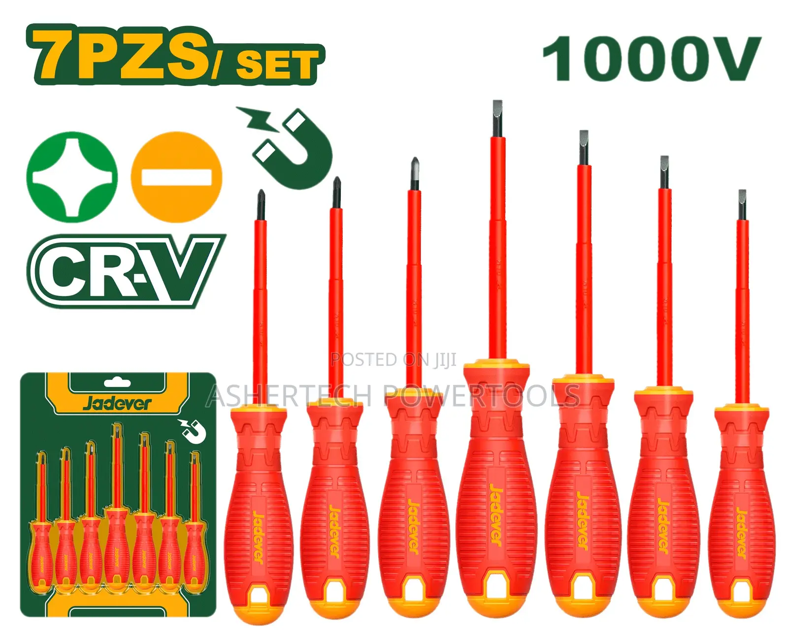 Jadever Jdss7407 7 PCS Insulated Screwdriver Set