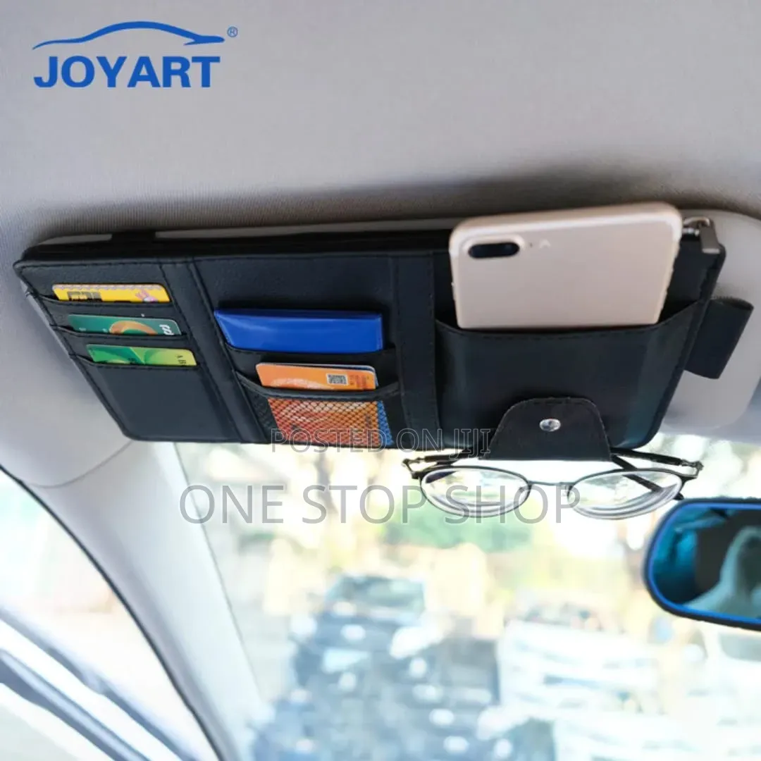 Sunvisors Organizer With Pu Leather Polished Finish+Steel Zipper