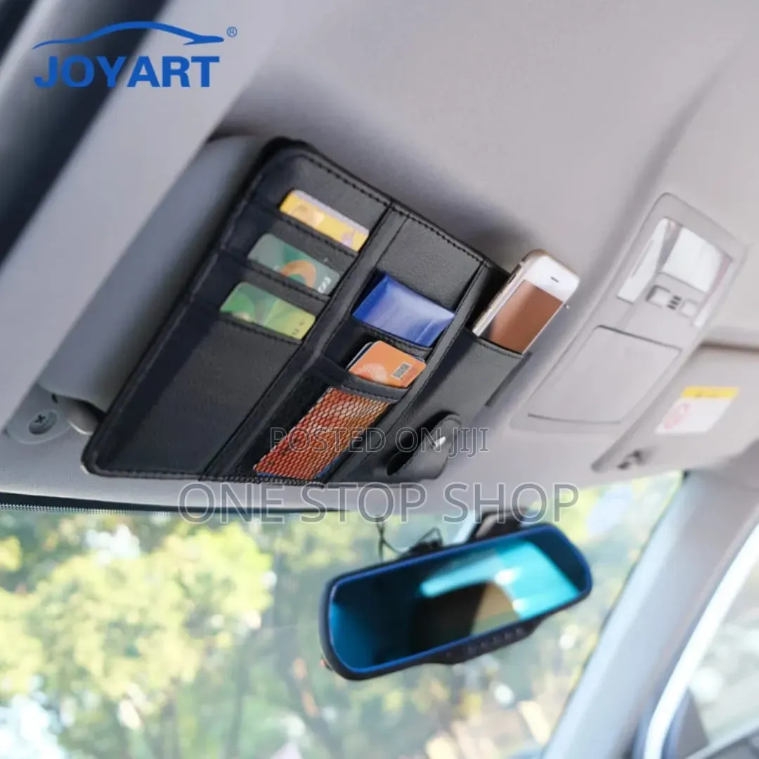 Interior Sun Visor Pocket With Elastic Straps Snug Fit