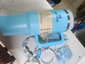 Blue Stanley Mug With Decorative Accessories