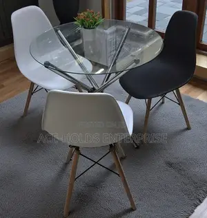 Sleek Round Glass Tabletop for a Modern, Classy Look - 3 Seater Dining