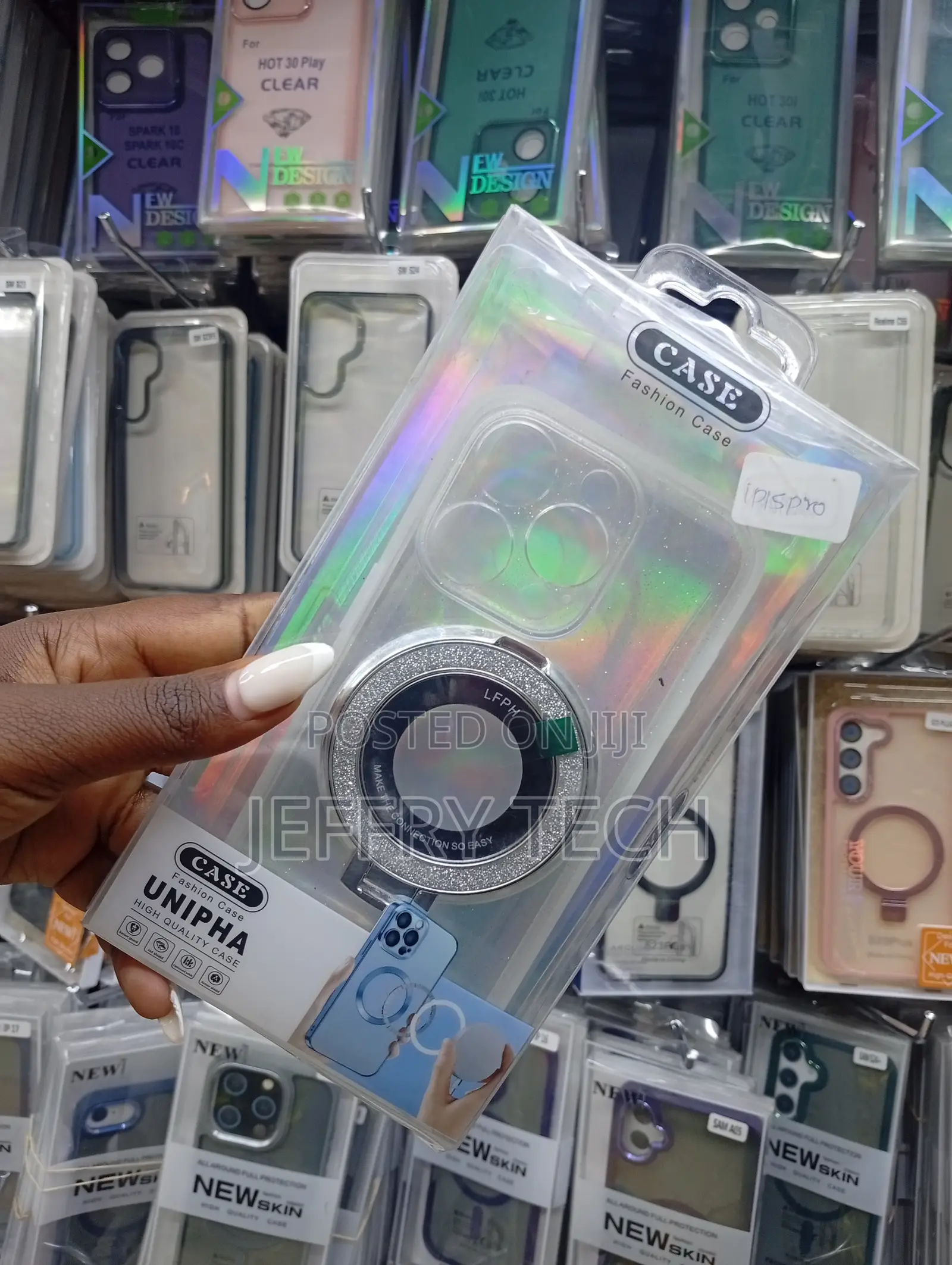 Unipha Branded Phone Case Is a Holographic Clear Back Cover