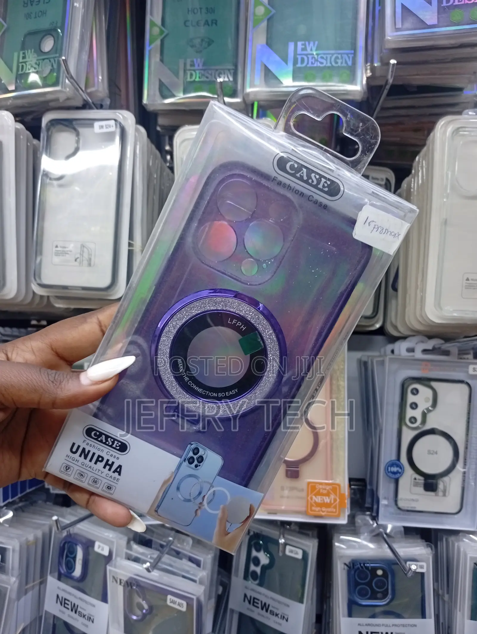 Branded Mobile Phone Case Features a Magnetic Ring Stand for Magsafe