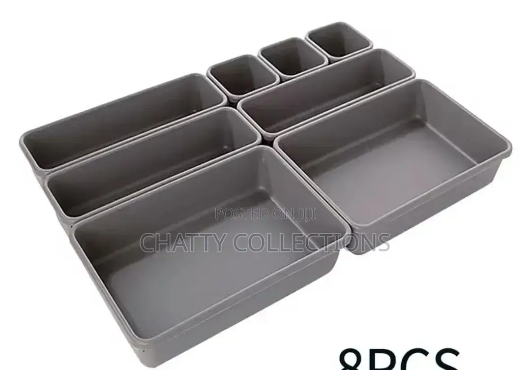 8 Pieces Set Adjustable Plastic Drawer Organiser