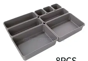 8 Pieces Set Adjustable Plastic Drawer Organiser