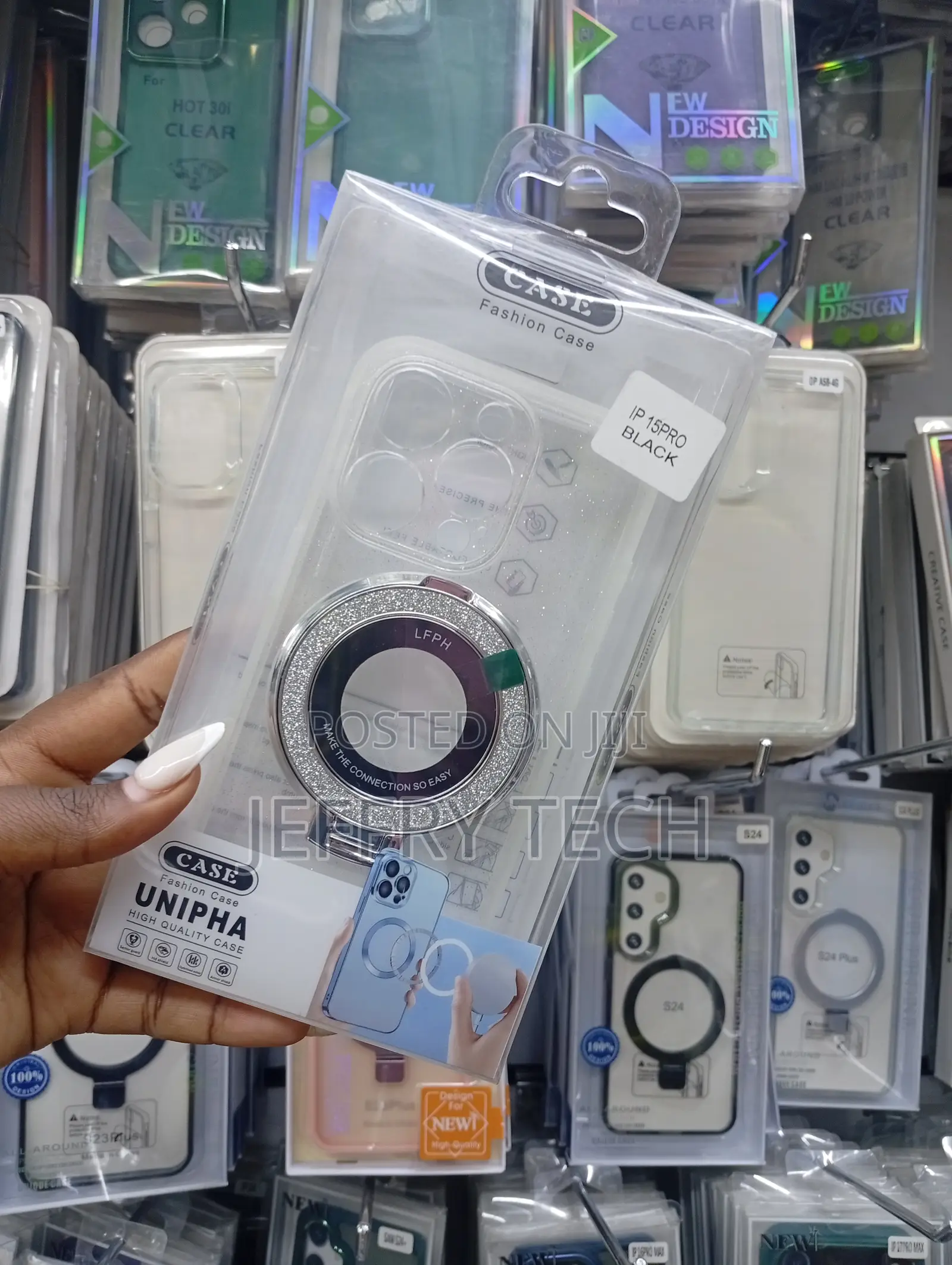 Fashion Case for the iPhone 15 Pro,A Magnetic Ring for Magsafe