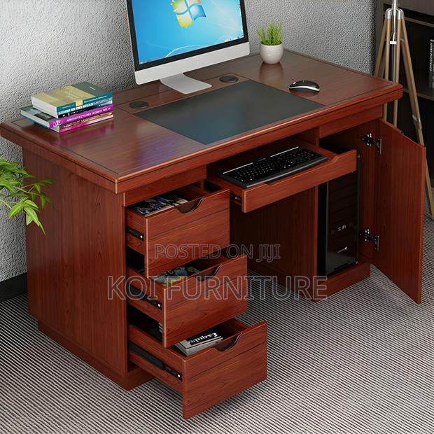 Office Desk : 1200mm Modern Imported Mahogany Office Desk - thumbnail 2