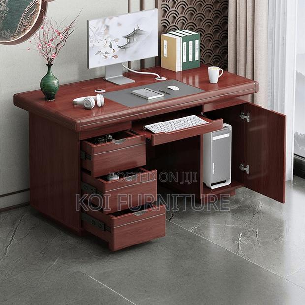 Office Desk : 1200mm Modern Imported Mahogany Office Desk - thumbnail 3
