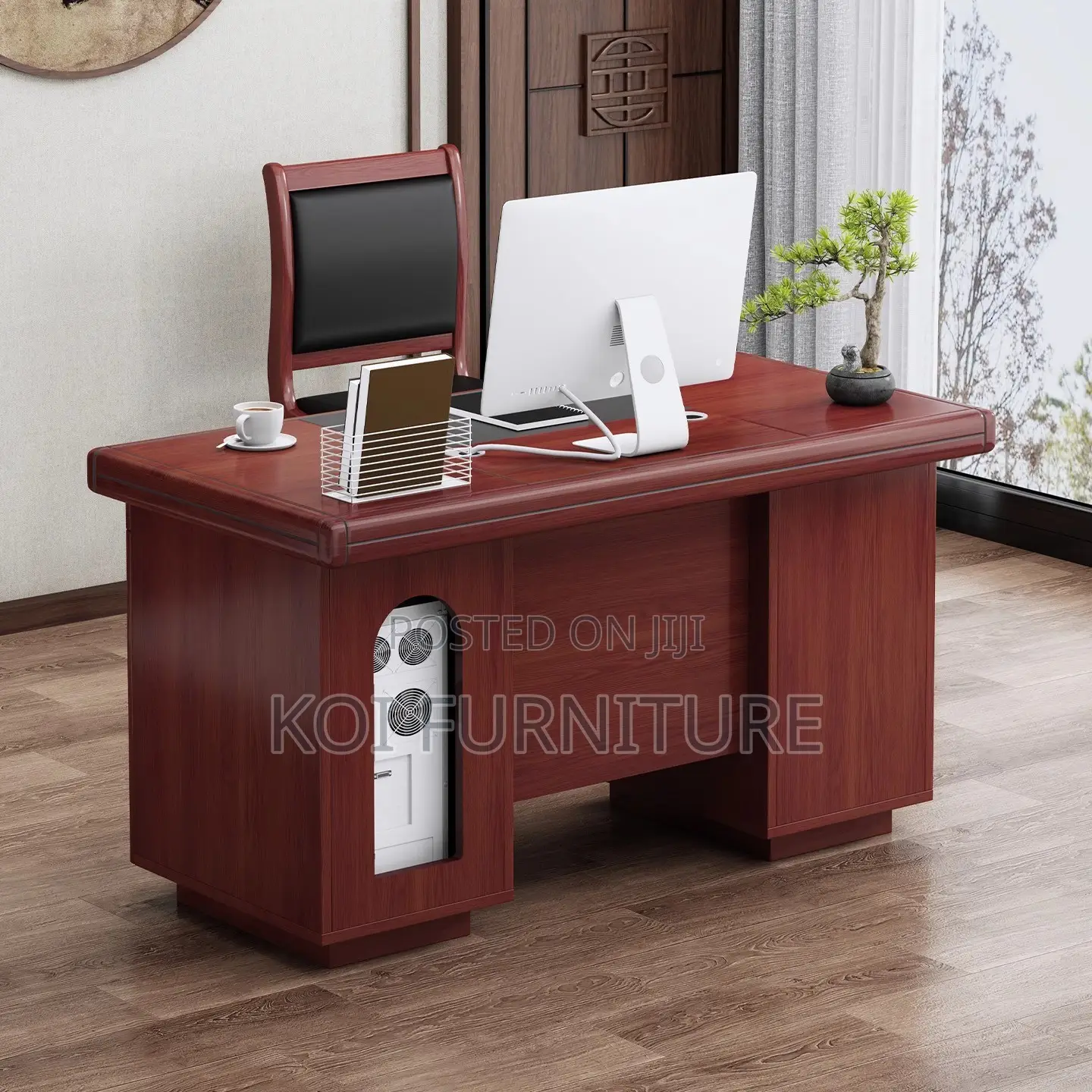 Office Desk : 1200mm Modern Imported Mahogany Office Desk