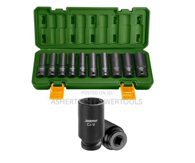 Jadever Jdms2d02 10 PCS 1/2" Deep Impact Socket Set