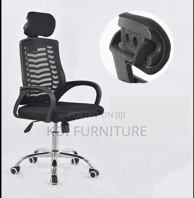Office Chair : Mesh High-Back Office Chair With Adjustable Headrest - thumbnail 2