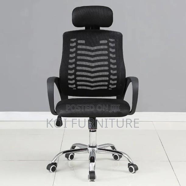 Office Chair : Mesh High-Back Office Chair With Adjustable Headrest - thumbnail 8