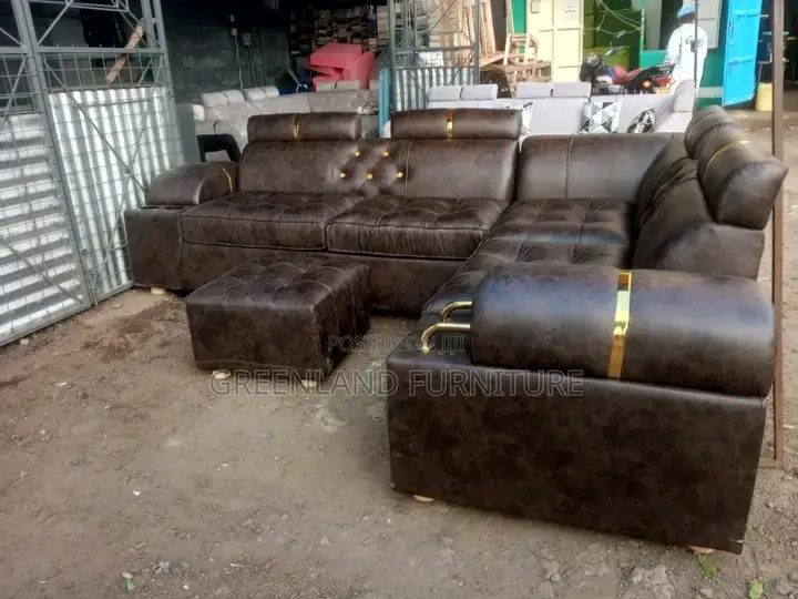 Brown Leather Corner Sofa