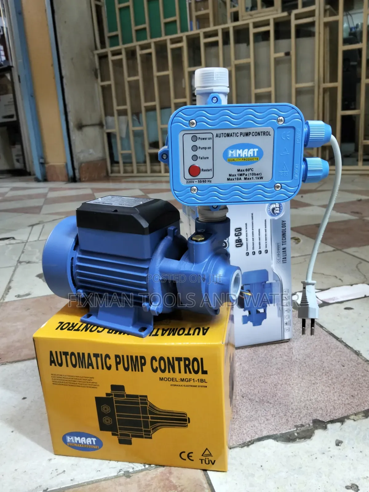 Water Pump 0.5 Hp and Pressure Control Switch Set 30m Head
