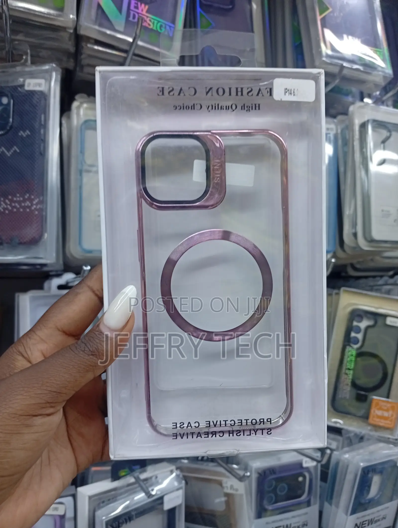 Clear Electroplated Magsafe Protective Case Designed for an iPhone