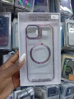 Clear Electroplated Magsafe Protective Case Designed for an iPhone