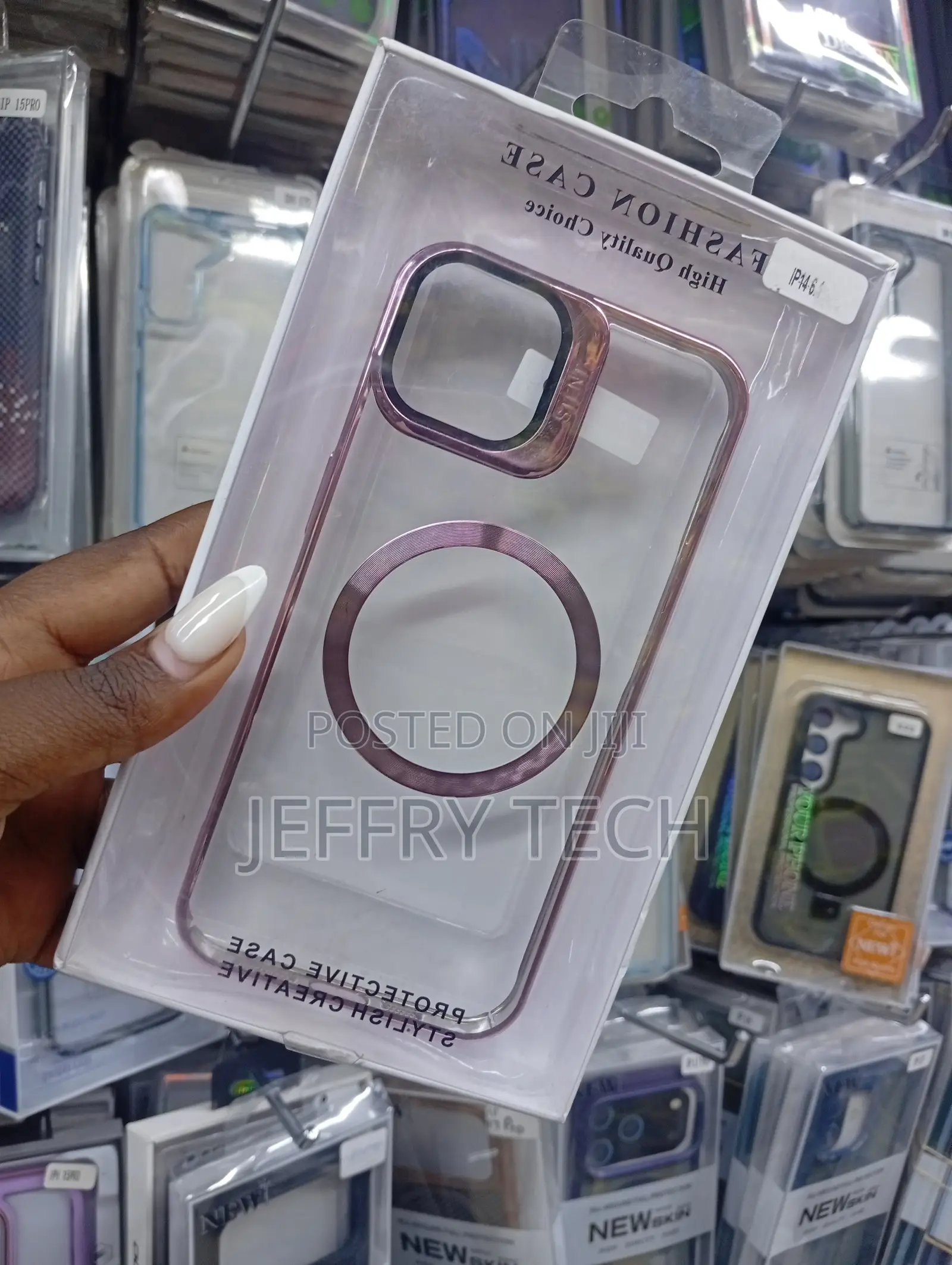 Clear Electroplated Magsafe Protective Case Designed for an iPhone