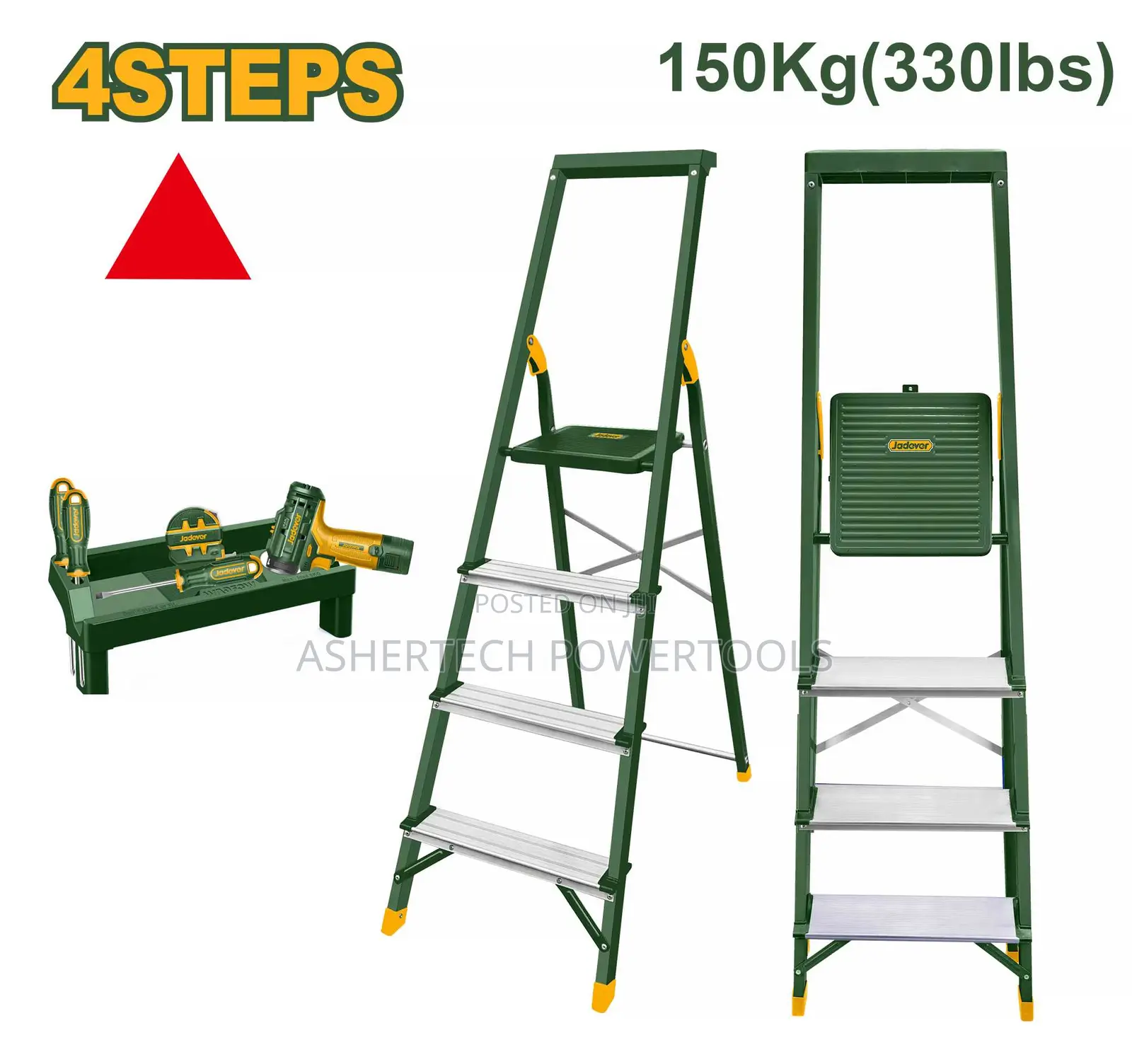 Jadever Jdld1h04 Steel Aluminium Household Ladder 4 Step