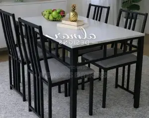 4 Seater Lex Dining Table Set - Black/ Grey Touch
