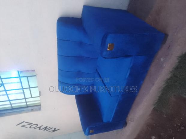 Blue Permanent Sofa Seat