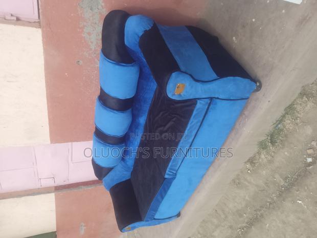 Blue and Black Sofa Seat
